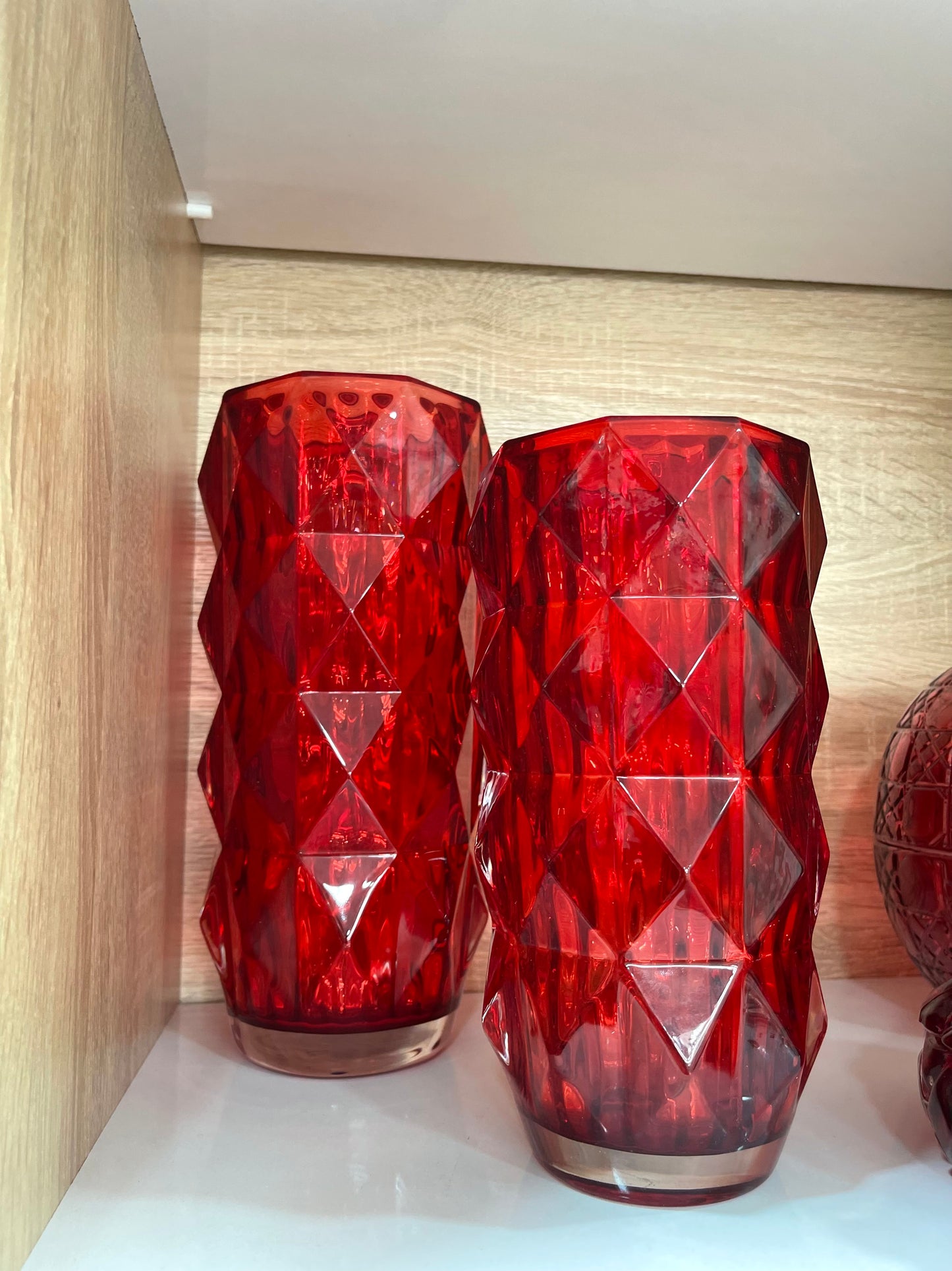 Vase duo en rouge
