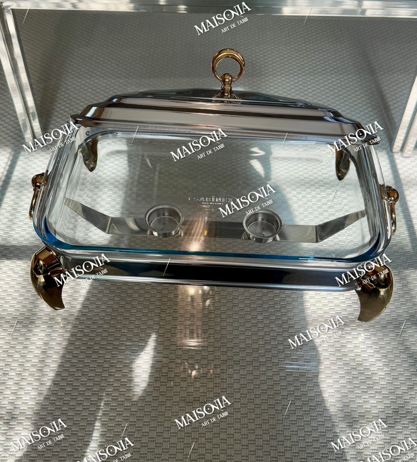 Chauffe plat en Inox et en verre