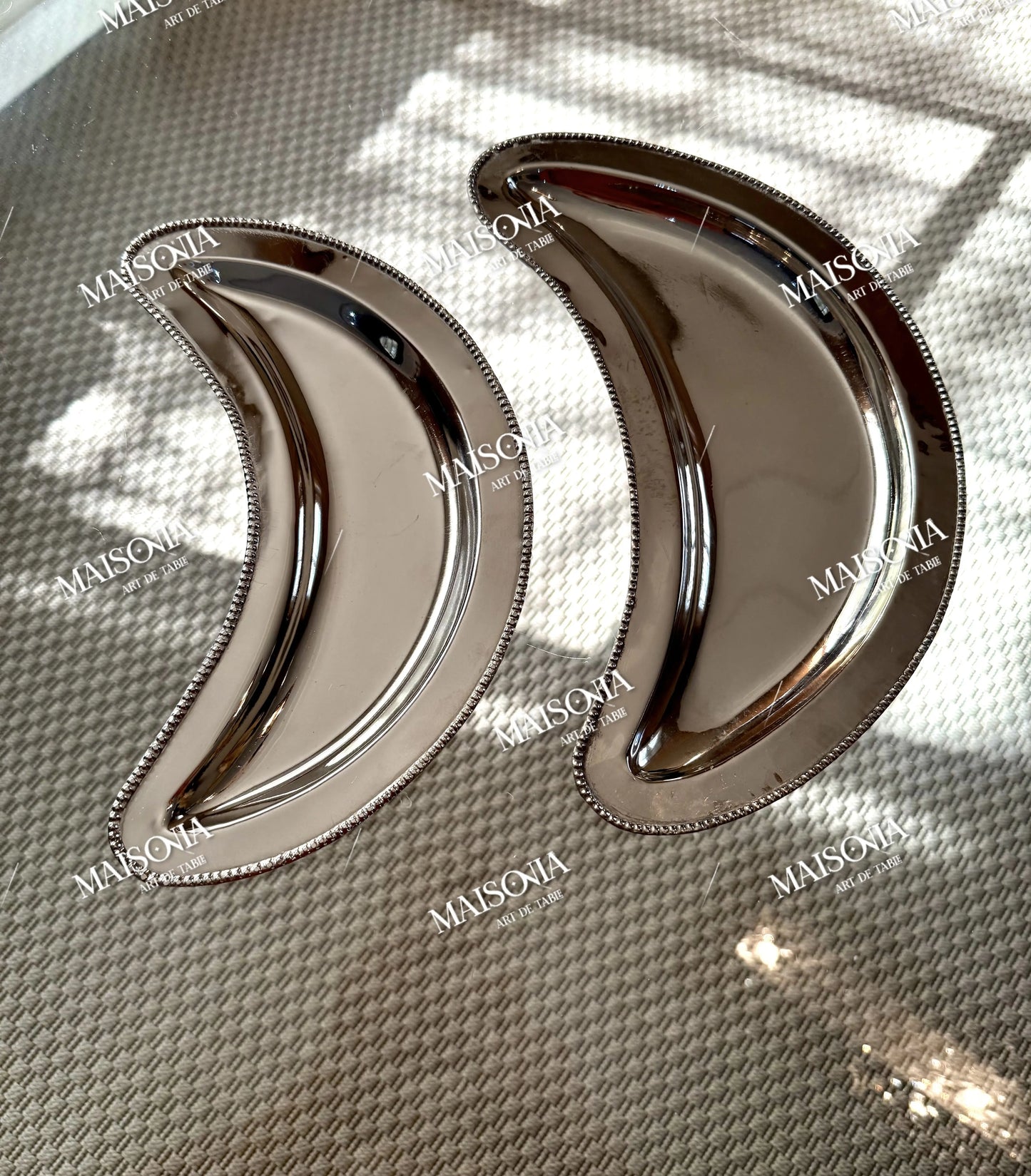 Assiette croissant en Cuivre revêtu en Inox _ Par Unité