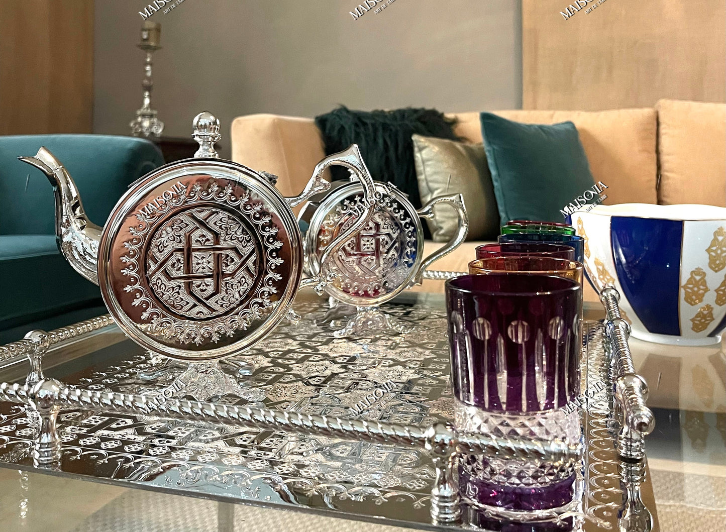 Théière Marocaine artisanale de FES _ argenté