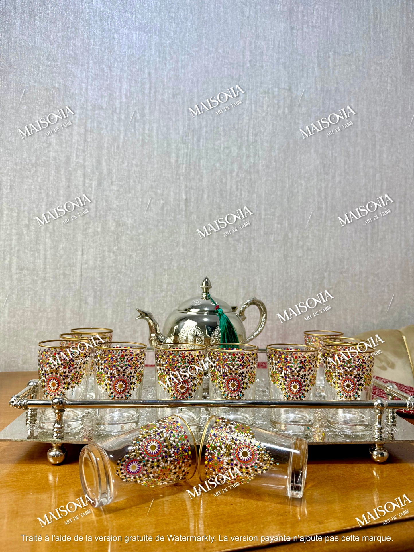 Verres à Thé Beldi Marocains – Motifs Traditionnels & Élégance Dorée