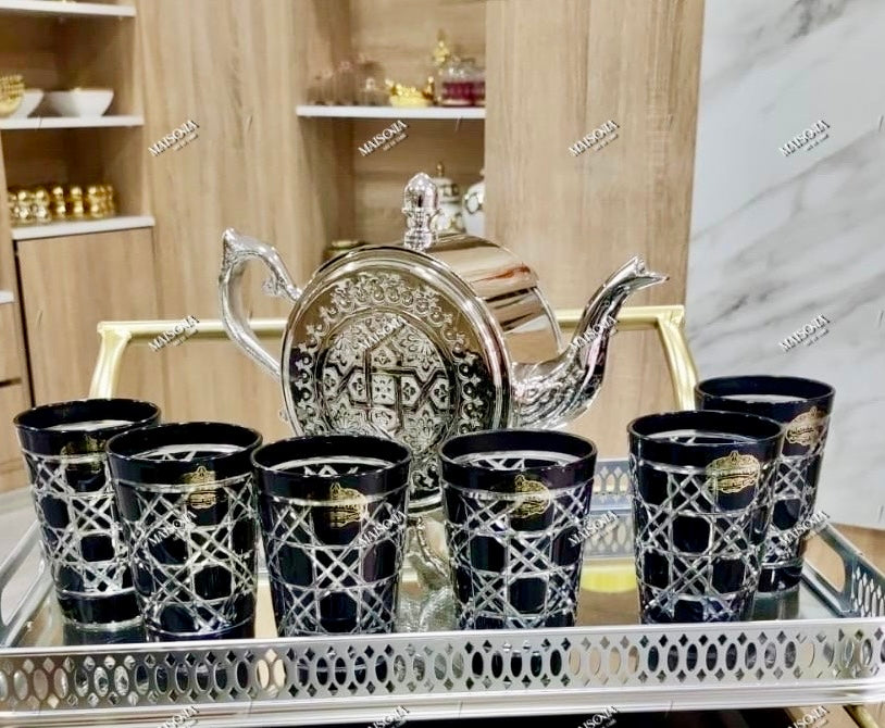 6 أكواب زجاجية للتبلور باللون الأسود