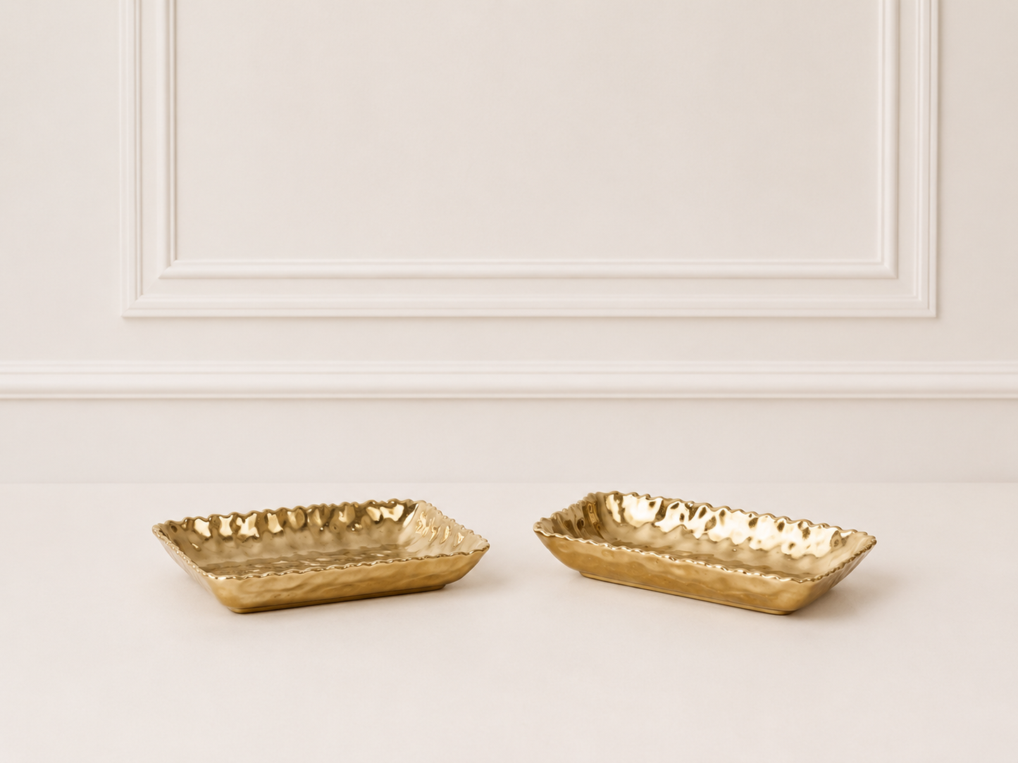 Bols Rectangulaires Dorés – Décoration & Service Chic | Maroc _ Par Unité
