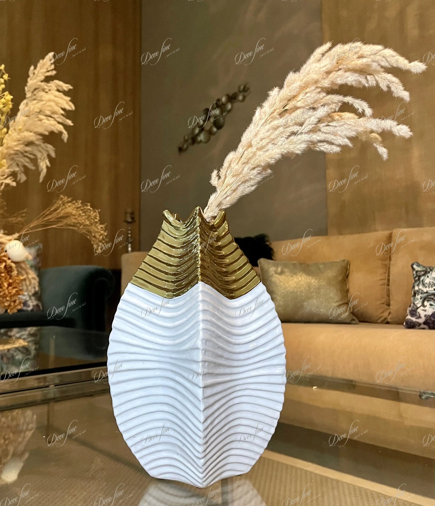 Vase blanc et doré