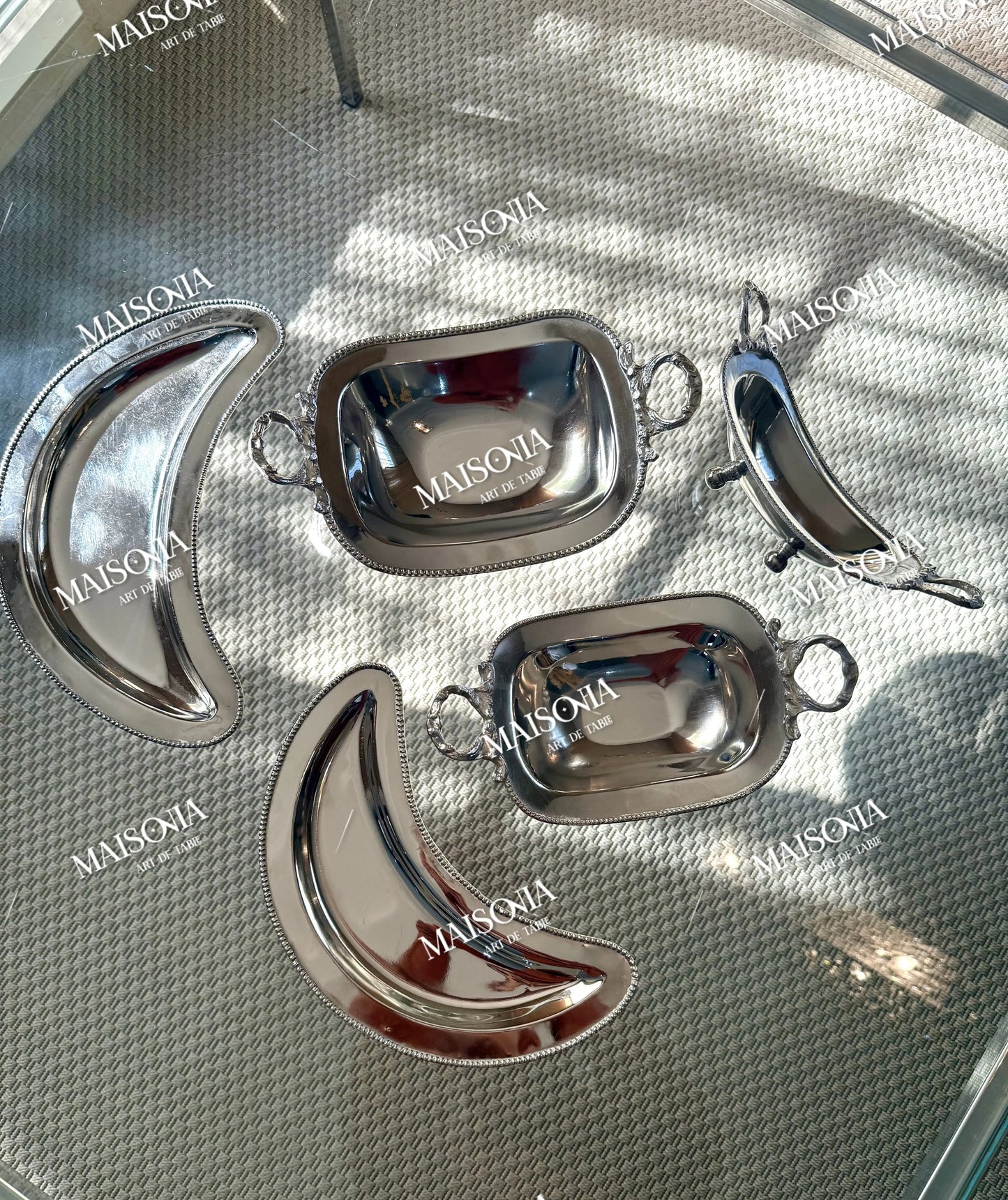 Assiette croissant en Cuivre revêtu en Inox _ Par Unité
