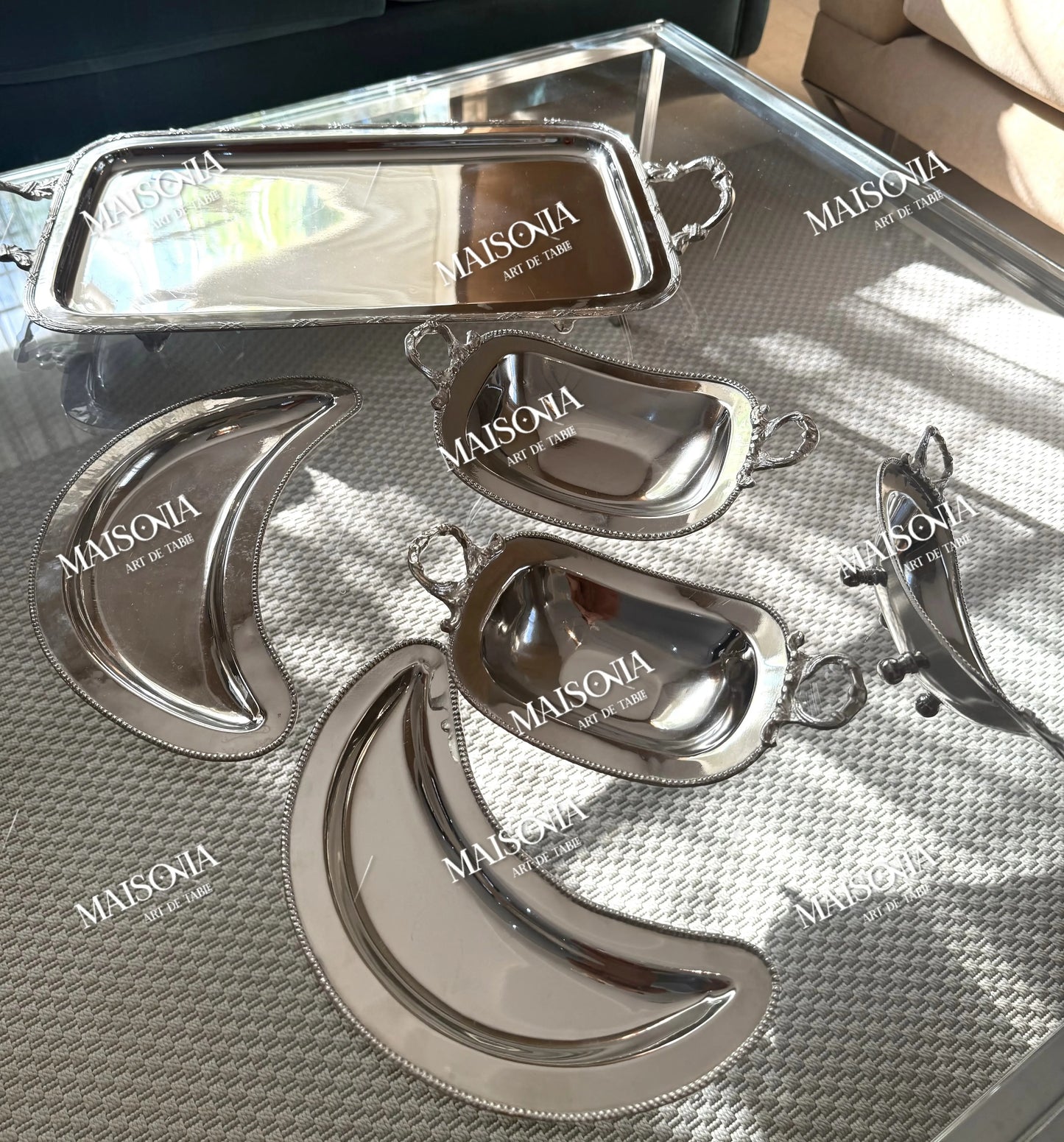 Assiette croissant en Cuivre revêtu en Inox _ Par Unité