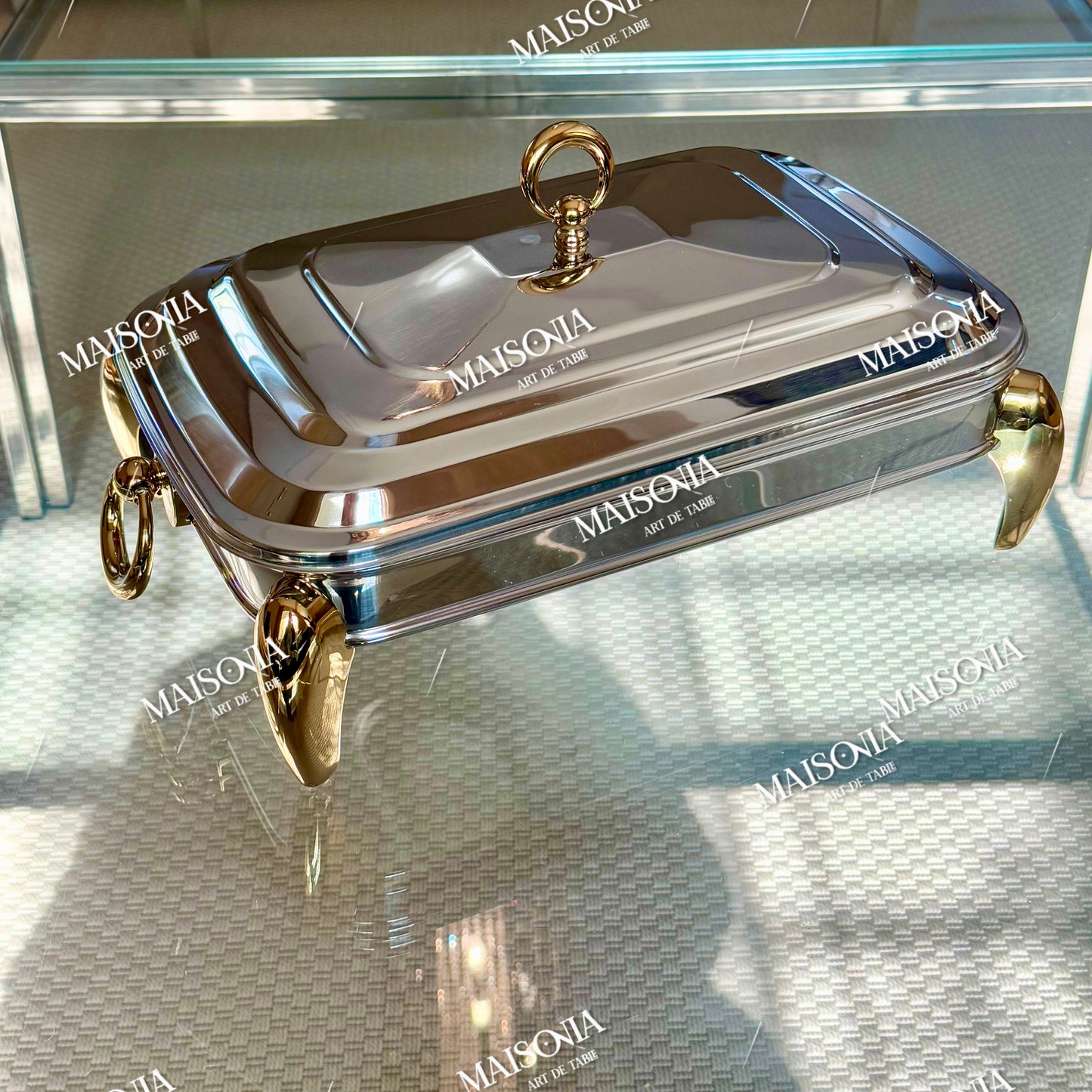 Chauffe plat en Inox et en verre