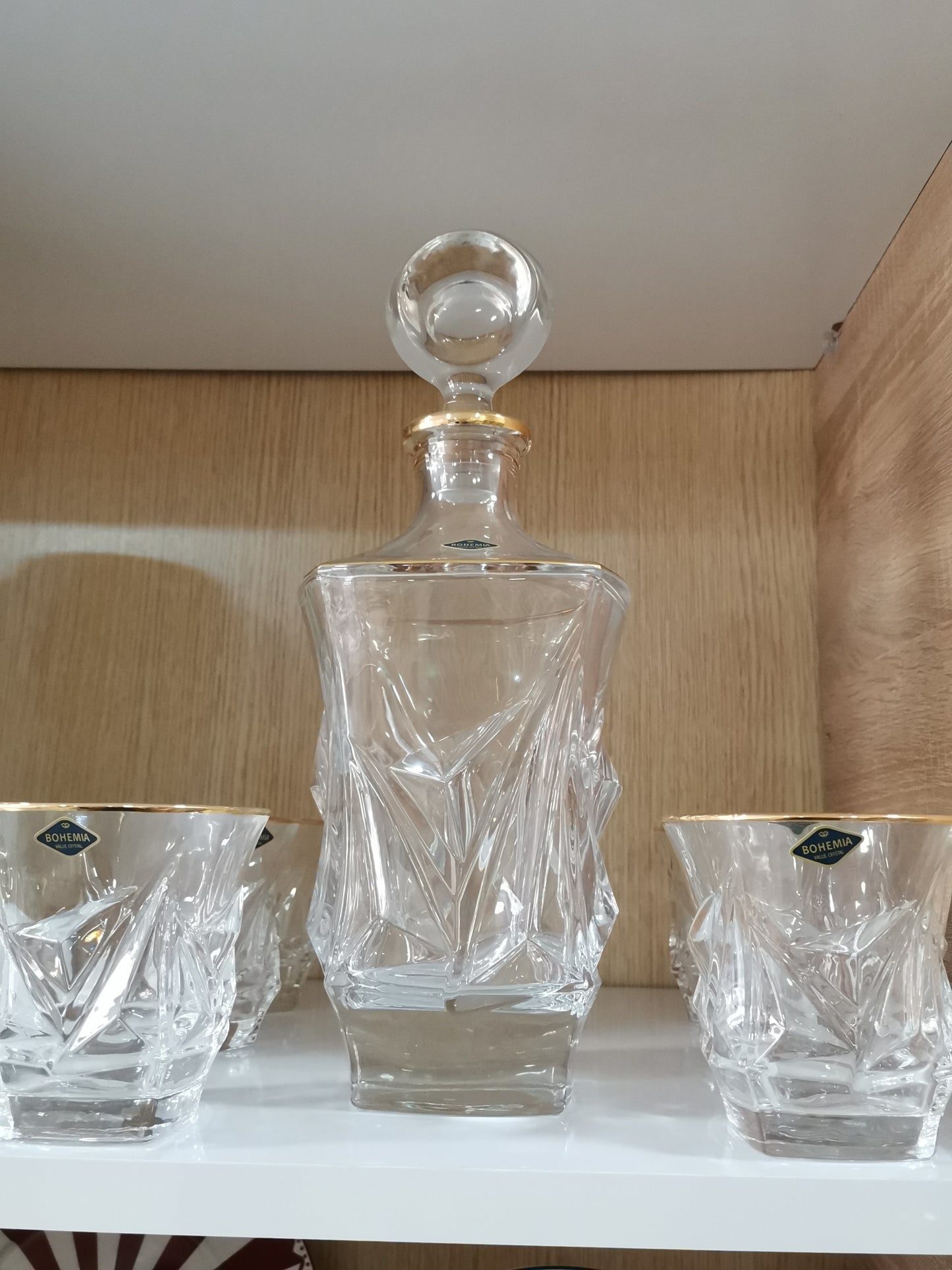 Ensemble de Carafe avec 6 verres en verre Cristallin