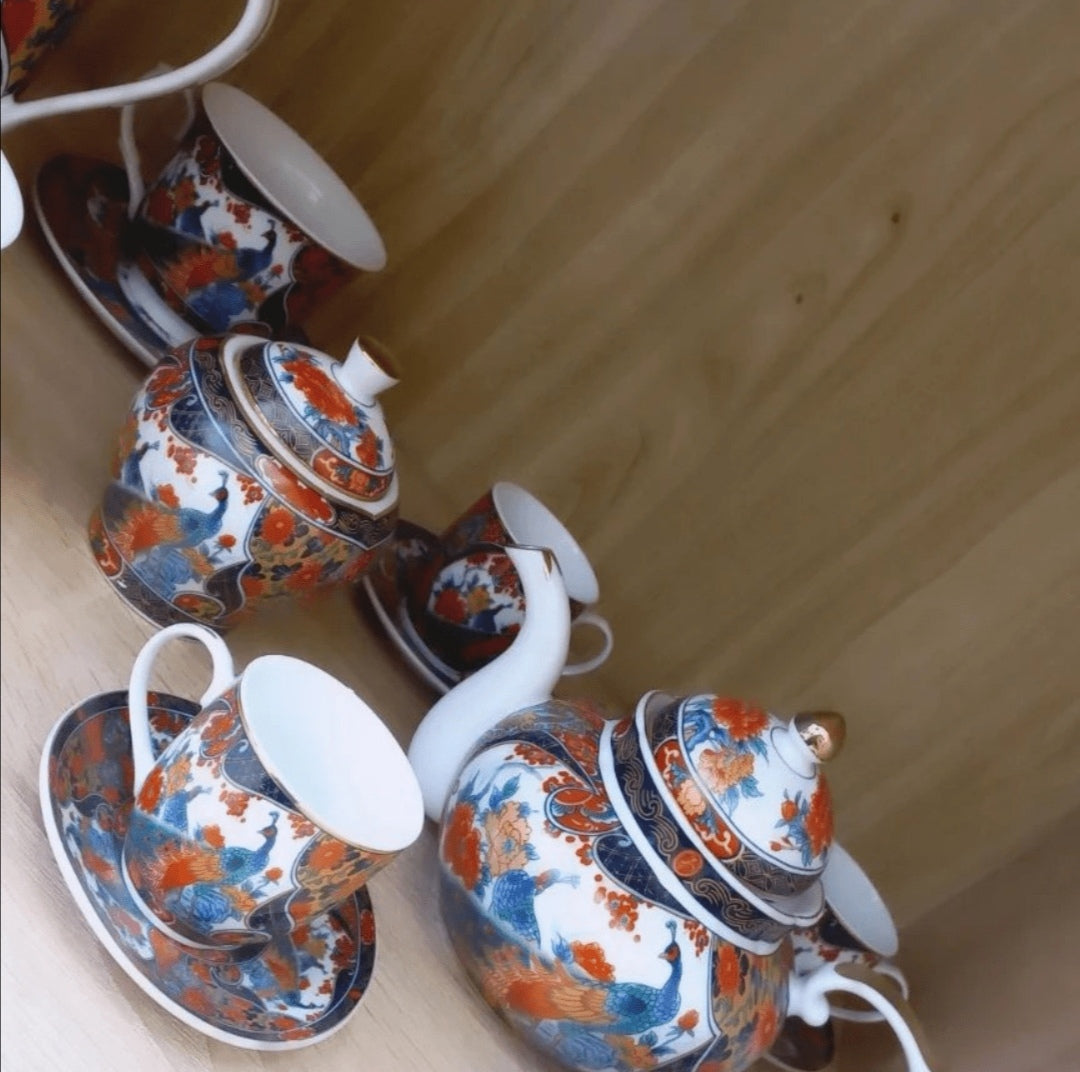Service à thé & café TAOUS de 30 pièces, Motif Paon.