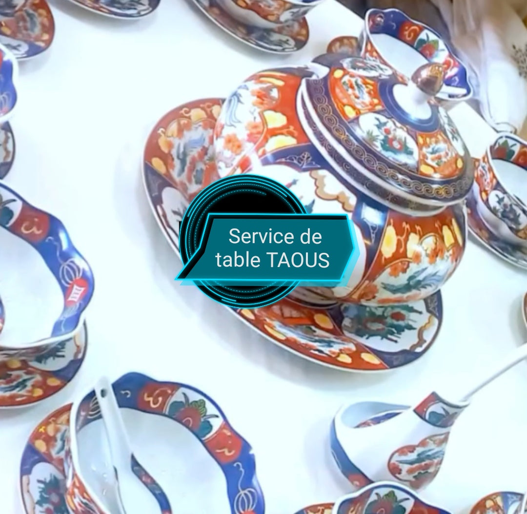 Service de table TAOUS Marocain de 41 pièces, motif FLORAL