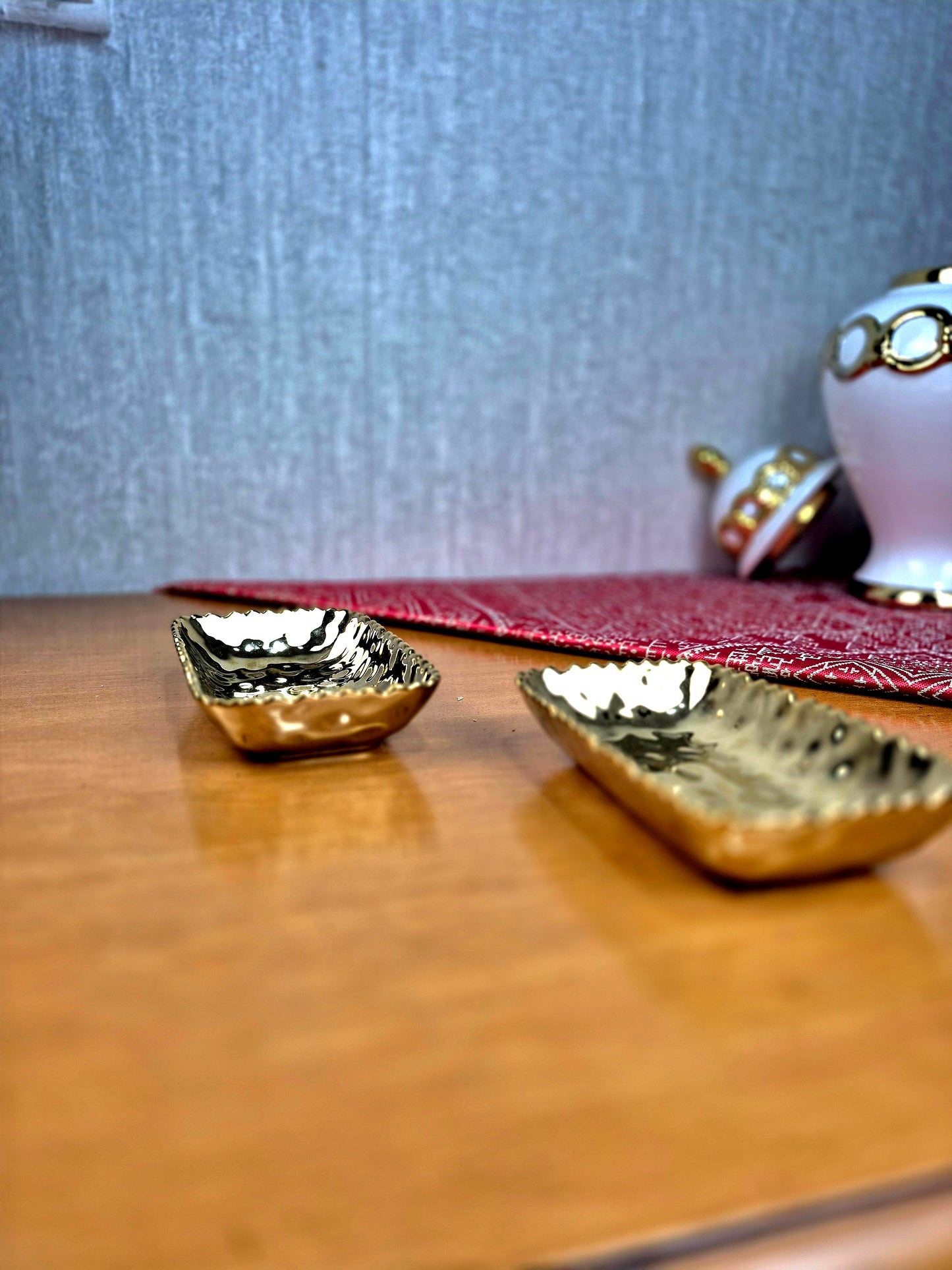 Bols Rectangulaires Dorés – Décoration & Service Chic | Maroc _ Par Unité