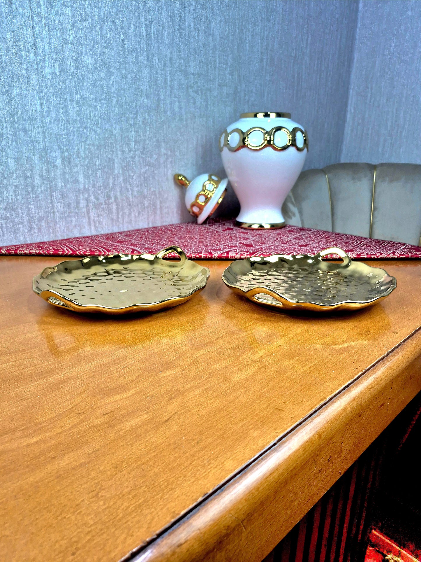 Assiettes rond Dorés – Décoration & Service Chic | Maroc _ Par Unité