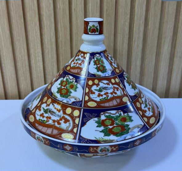 Tajine Taous Marocain avec couvercle - Motif Floral