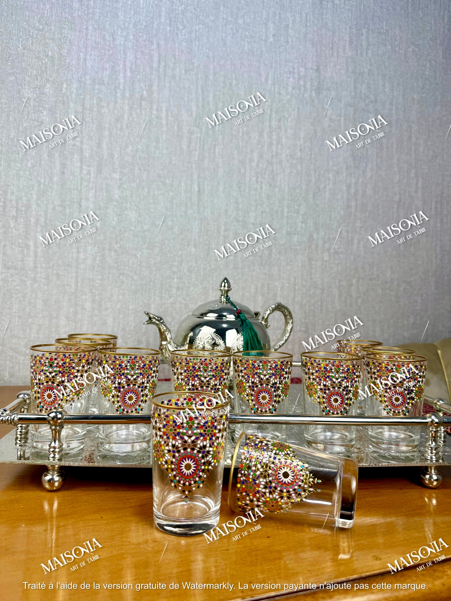 Verres à Thé Beldi Marocains – Motifs Traditionnels & Élégance Dorée