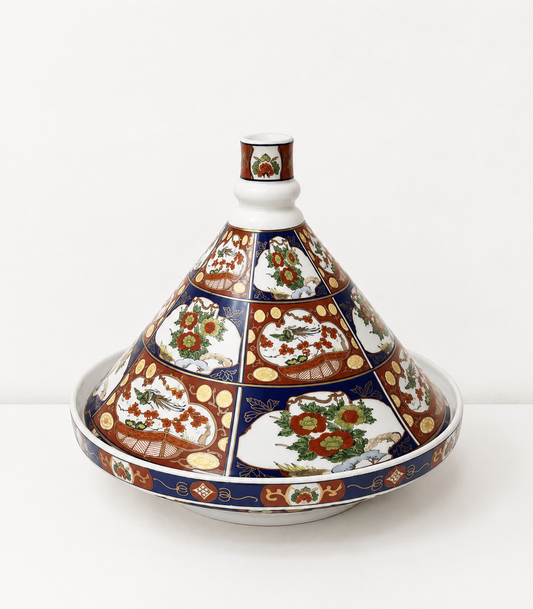 Tajine Taous Marocain avec couvercle - Motif Floral