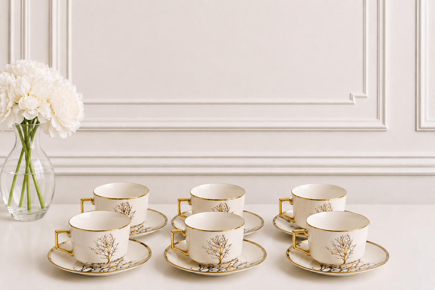 Set de 6 tasses et sous tasses (café au lait )