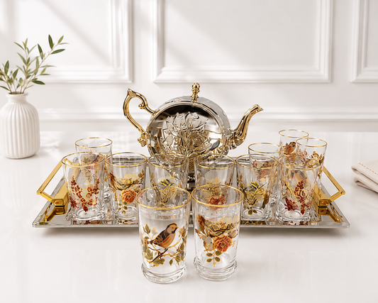 12 verres motif Oiseaux