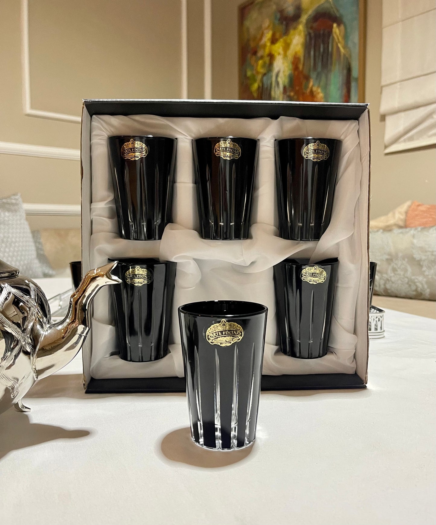 12 Verres à thé en Verre cristallin