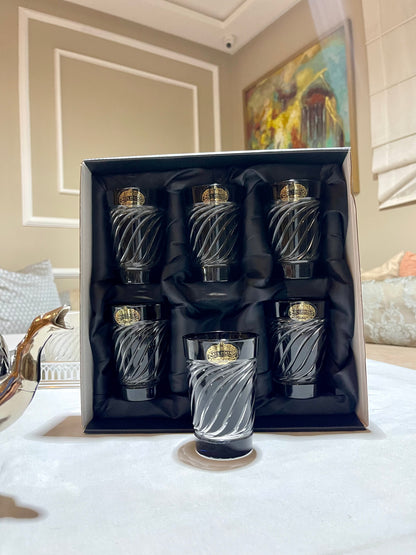 12 Verres à thé en Verre cristallin