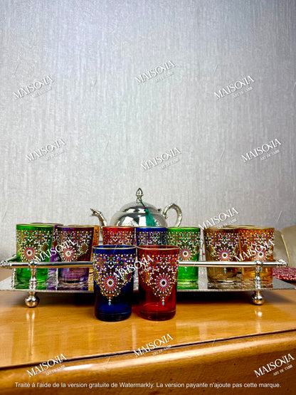 Verres à Thé Beldi Marocains – Motifs Traditionnels & Élégance Dorée