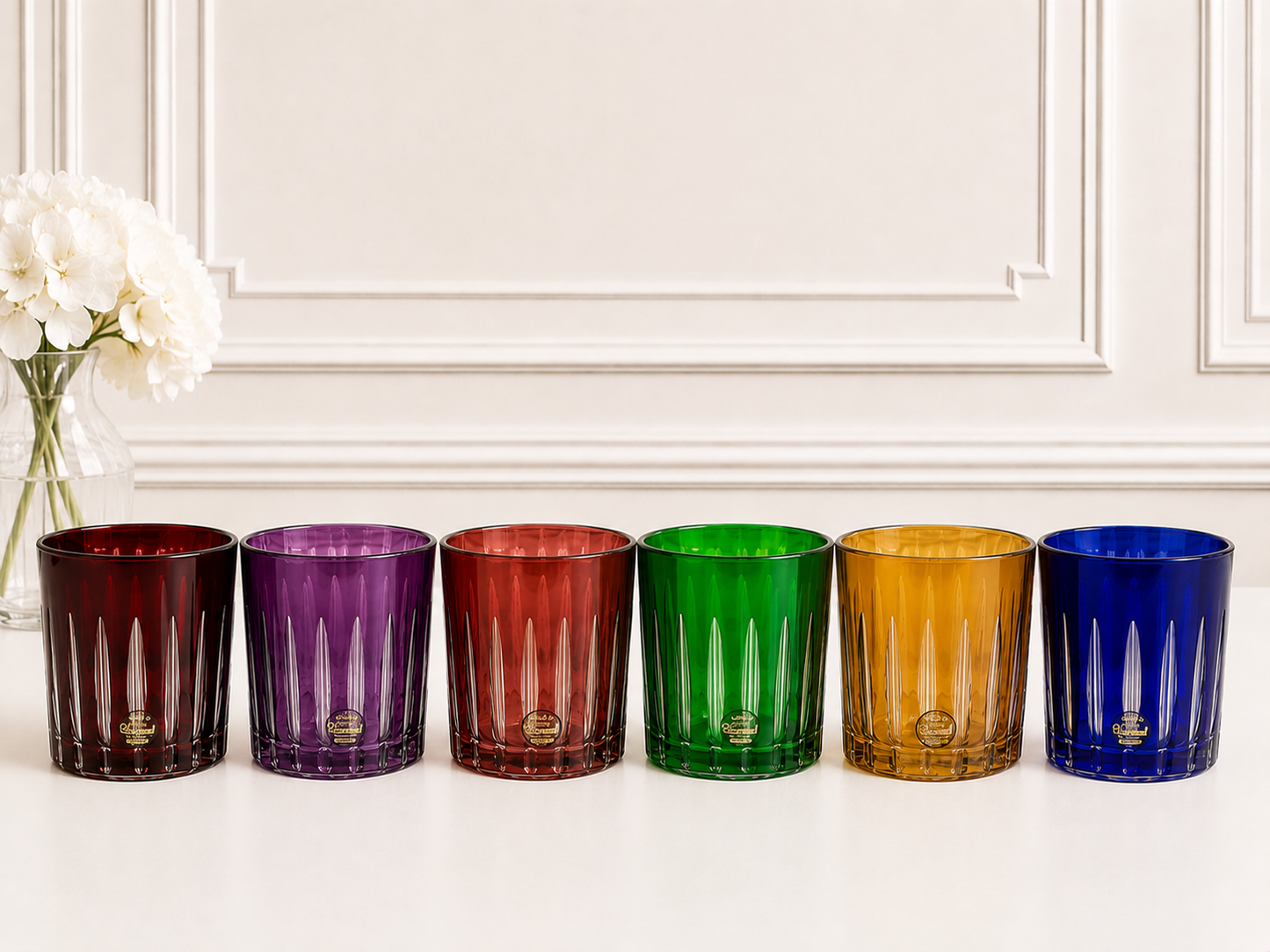 Verres à jus en verre cristallin