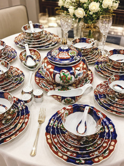 Service de table TAOUS MAROCAIN de 82 pieces, motif floral