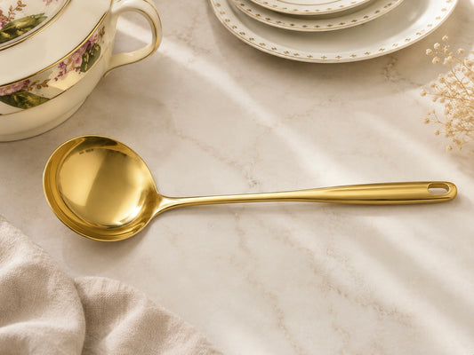 Louche dore grande taille
