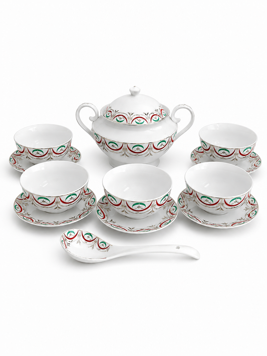 Service a Soupe pour 6 & 12 Personnes Nejma & Hlal _ Rouge
