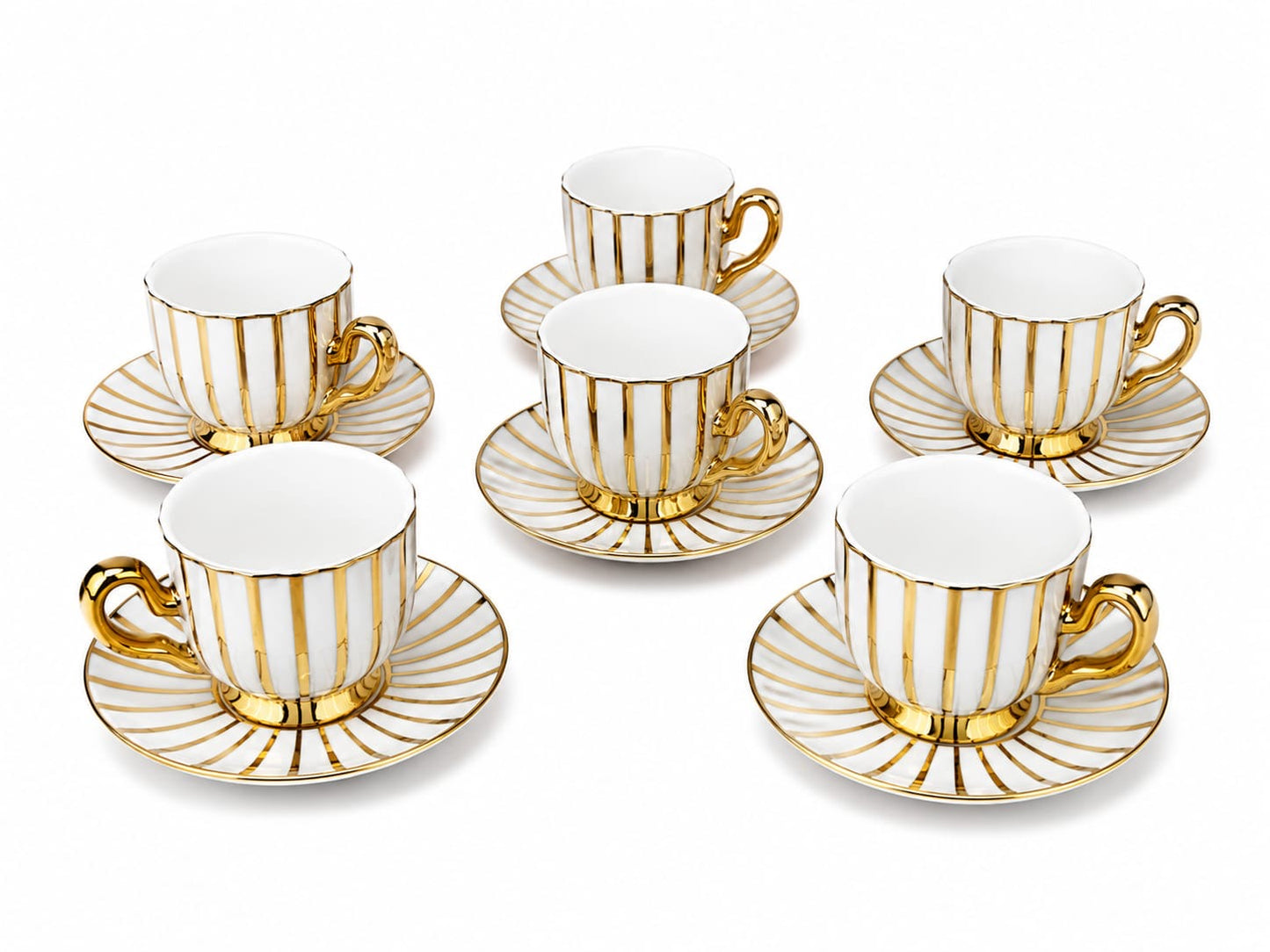 Set de 6 tasses et sous tasses (café au lait)