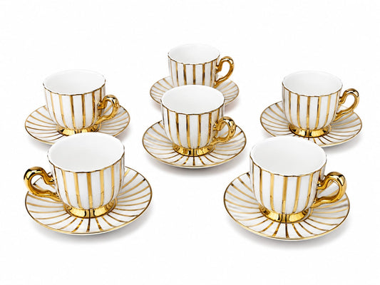 Set de 6 tasses et sous tasses (café au lait)