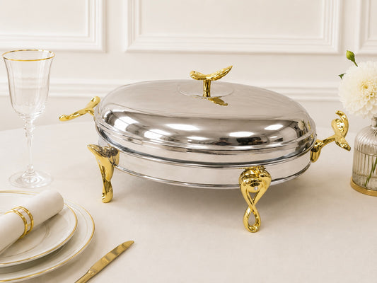 Chauffe plat en Inox et en verre