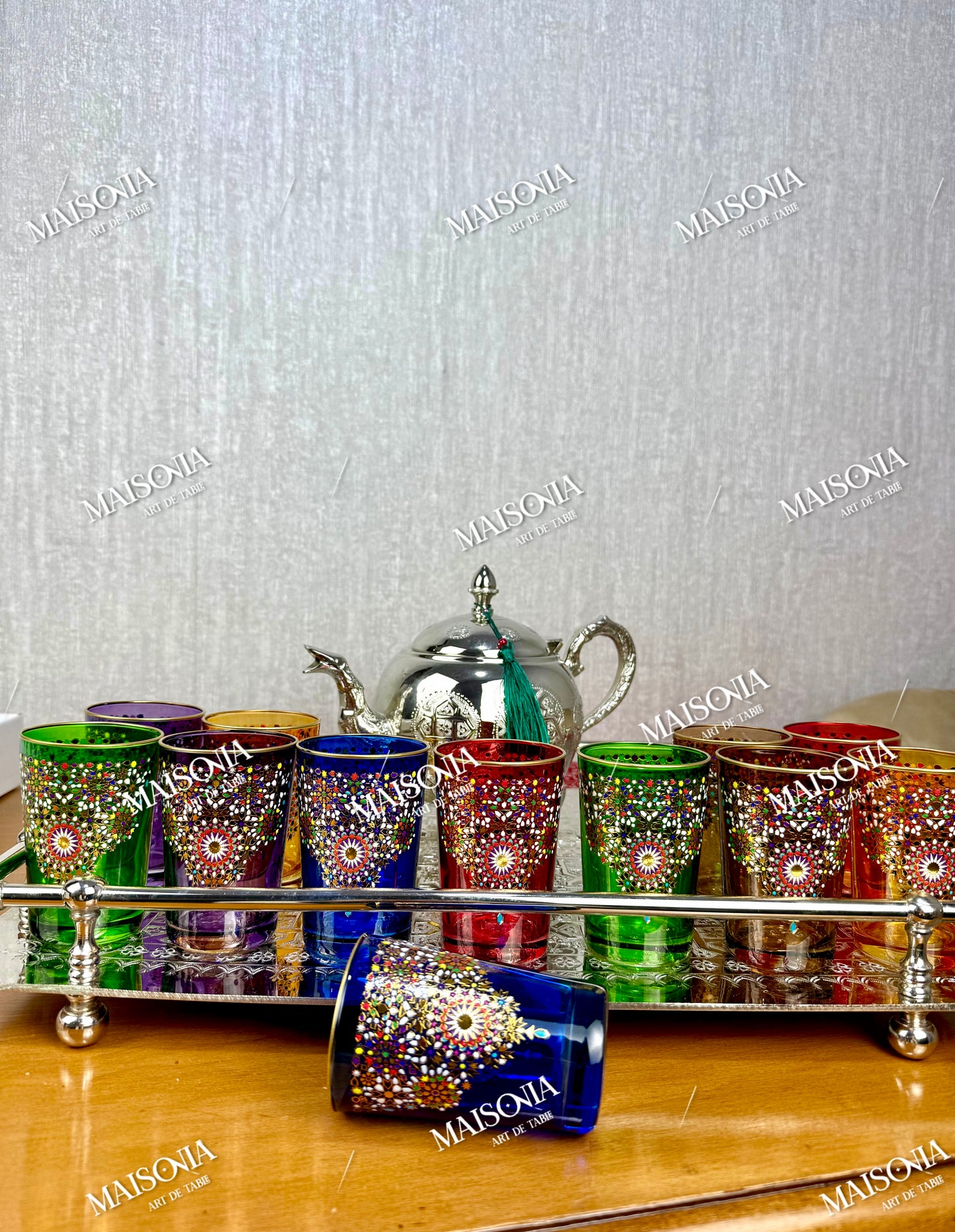 Verres à Thé Beldi Marocains – Motifs Traditionnels & Élégance Dorée