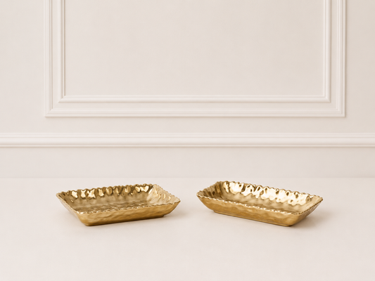 Bols Rectangulaires Dorés – Décoration & Service Chic | Maroc _ Par Unité