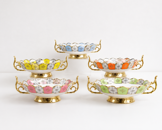 Bols Beldi Marocains Multicolores – De 22cm / 16cm _ Artisanat Traditionnel & Finition Dorée