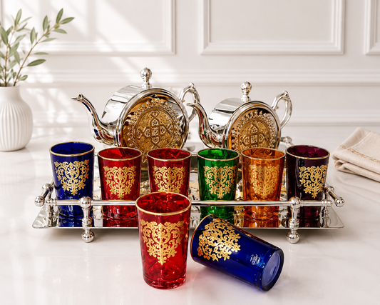 12 verres à thé multicolore