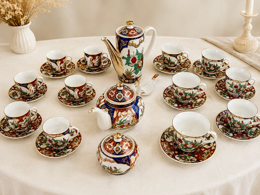 Service à thé & café TAOUS  de 30 pièces, Motif Floral.