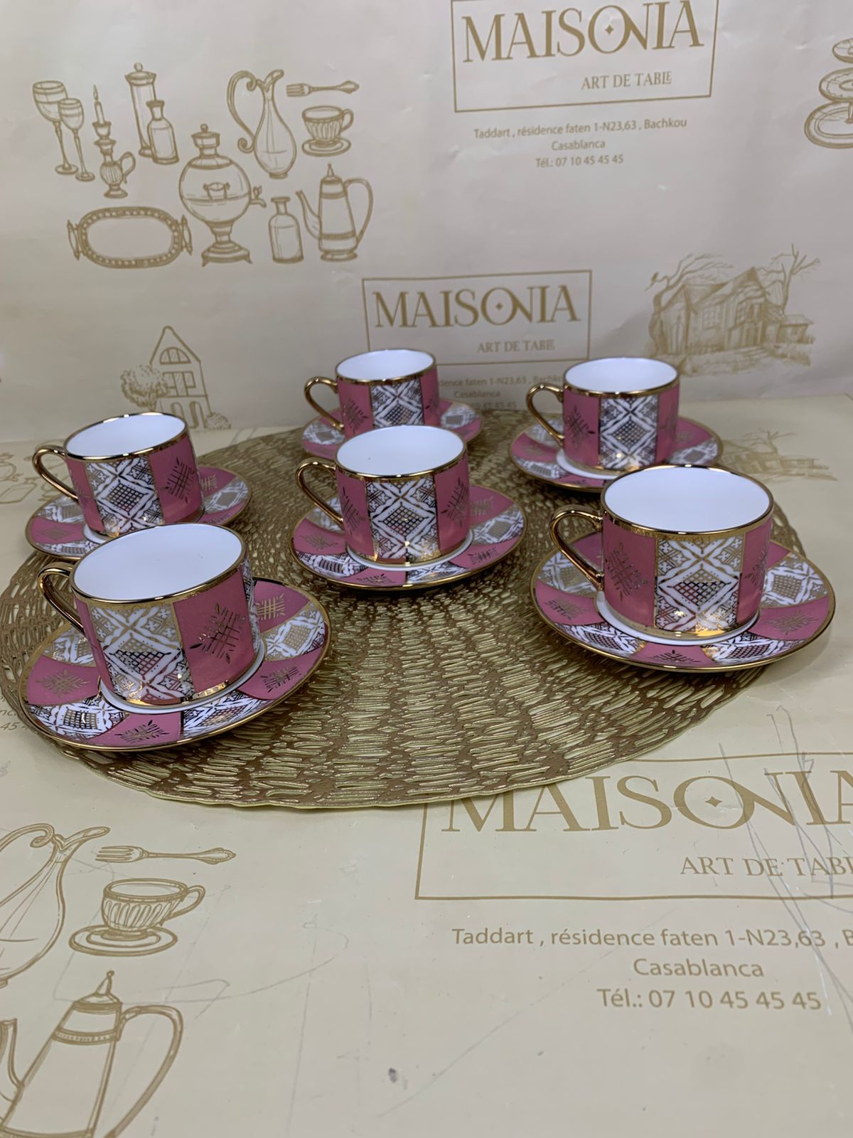 Tasses à Café Beldi Marocaines – Motifs Traditionnels