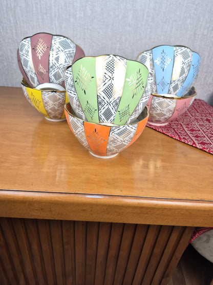 Bols Beldi Marocains Multicolores – De 15cm _ Artisanat Traditionnel & Finition Dorée