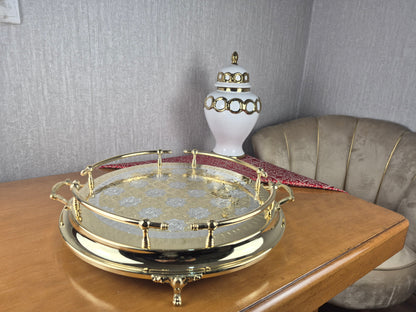 Plateau artisanal marocain en Cuivre