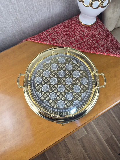 Plateau artisanal marocain en Cuivre