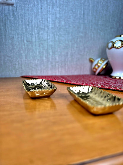 Bols Rectangulaires Dorés – Décoration & Service Chic | Maroc _ Par Unité