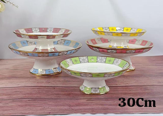 Présentoir Beldi Marocains Multicolores – De 30cm _ Artisanat Traditionnel & Finition Dorée