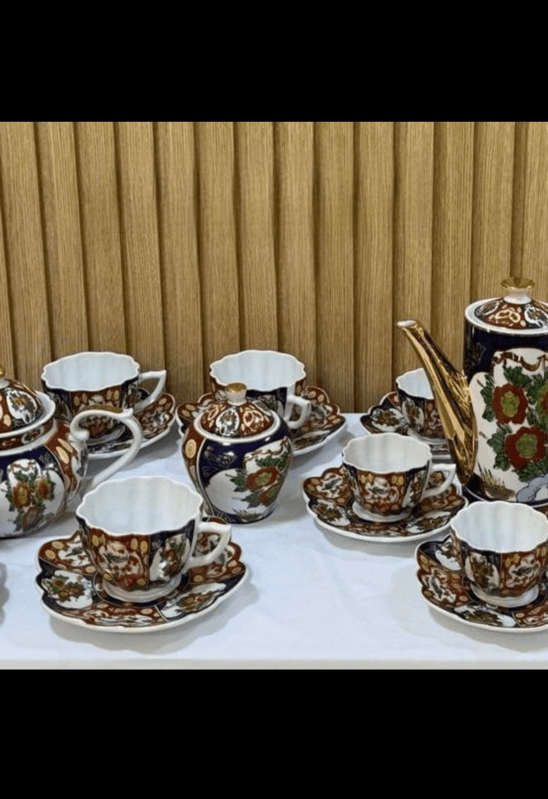 Service à thé/café Taous 7or de 32 pièces – Motif Floral coquille