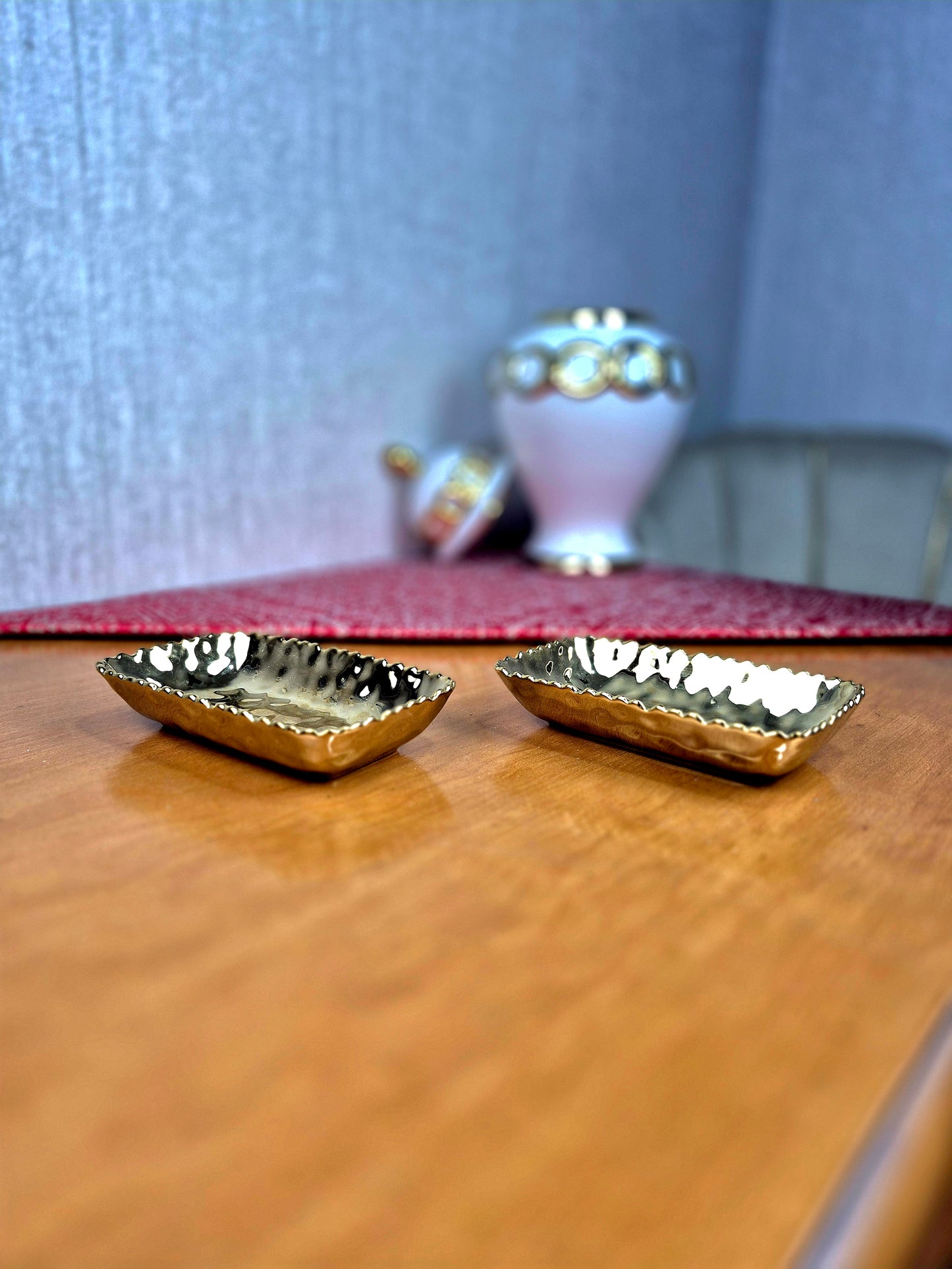 Bols Rectangulaires Dorés – Décoration & Service Chic | Maroc _ Par Unité