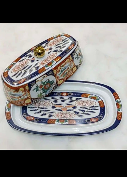 Beurrier Taous Marocain avec couvercle – Motif Floral