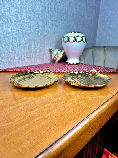 Assiettes rond  Dorés – Décoration & Service Chic | Maroc _ Par Unité