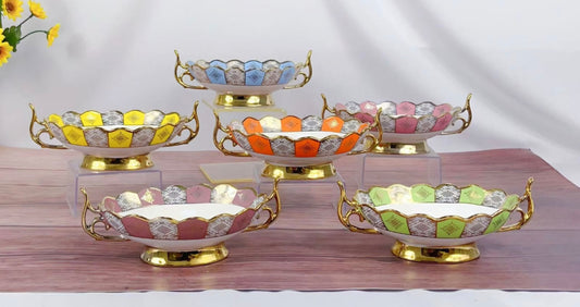 Bols Beldi Marocains Multicolores – De 22cm / 16cm _ Artisanat Traditionnel & Finition Dorée