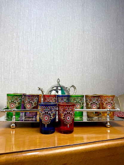 Verres à Thé Beldi Marocains – Motifs Traditionnels & Élégance Dorée
