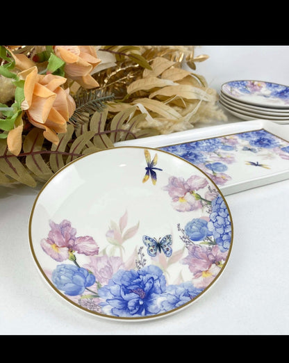 Set à Gâteau 7 Pièces – Motifs Floraux et Papillons Élégants