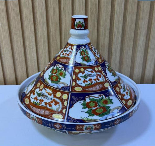 Tajine Taous Marocain avec couvercle - Motif Floral